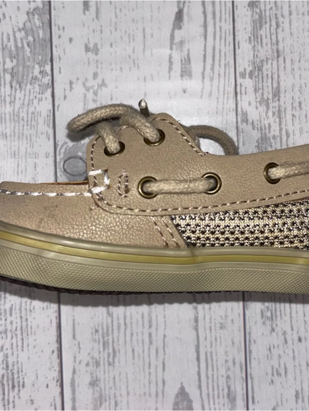 Sperry Top‑Sider Toddler Boat Shoes Tan Leather Size 1M